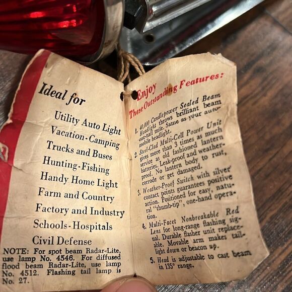 Vintage Radar-Lite by Burgess 6volt camping emergency lantern with tags untested - Picture 4 of 9